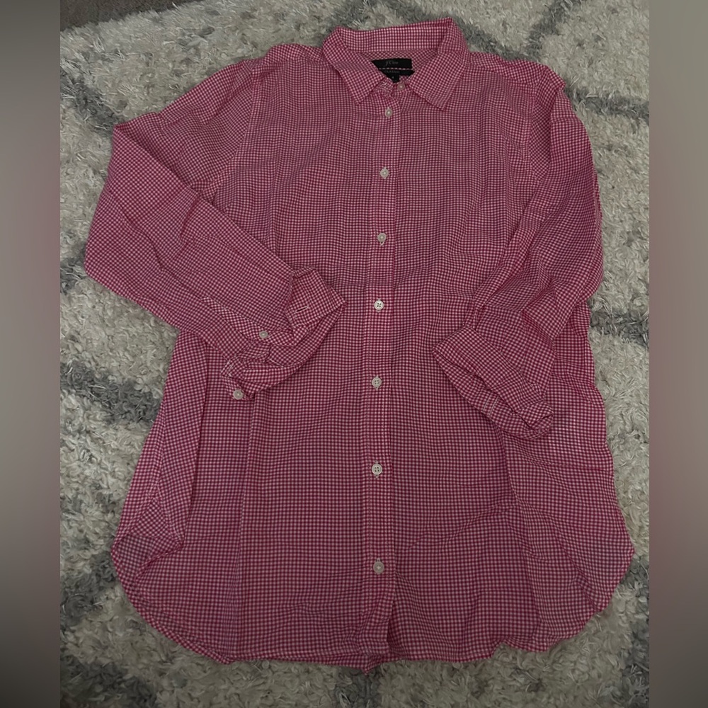 J.Crew microgingham classic fit shirt